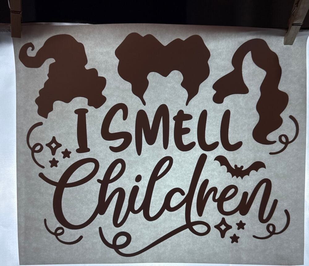 I Smell Children Hocus Pocus Black Heat Transfer Halloween Crafts New Gift